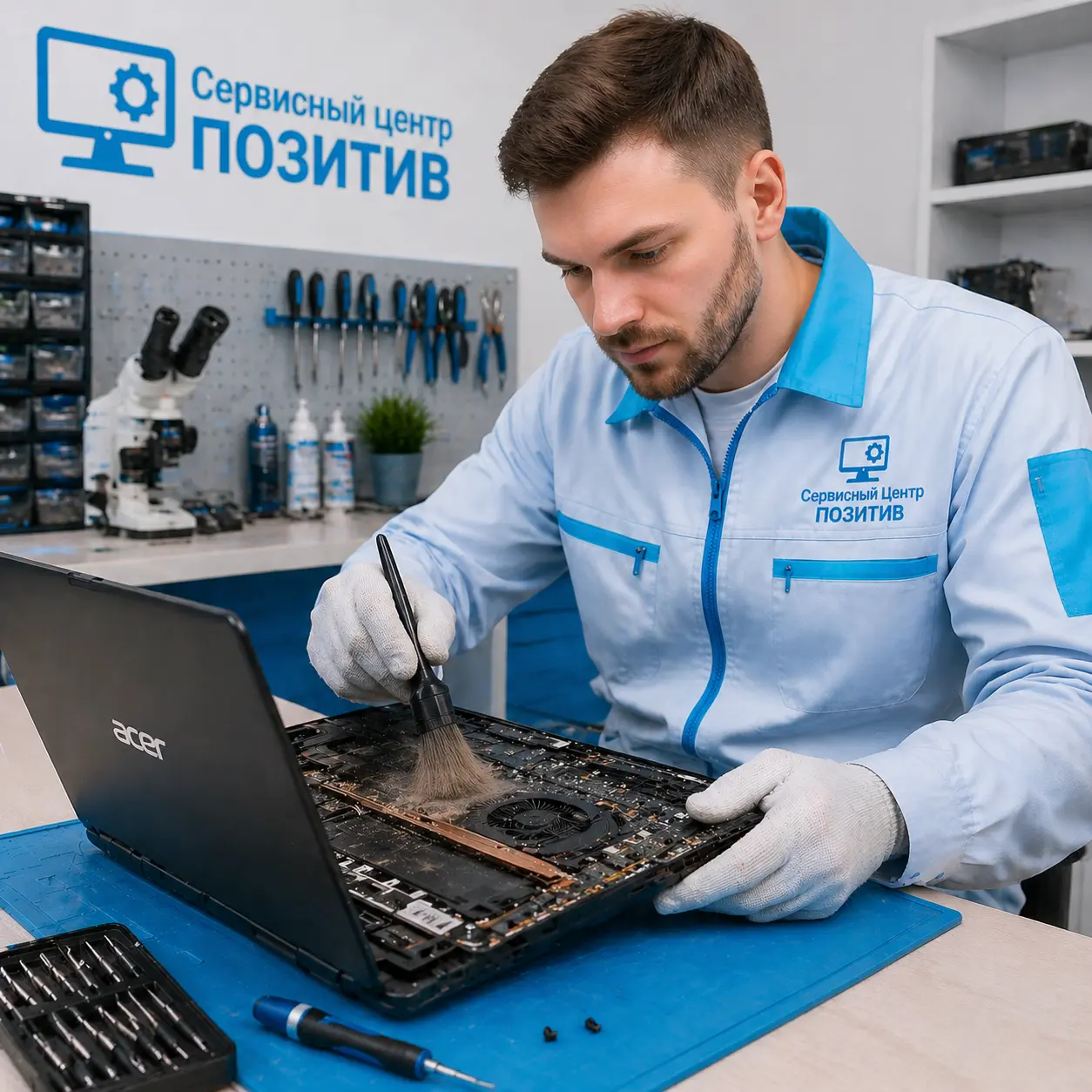 Чистка ноутбука Acer от пыли в Сертолово | Замена термопасты