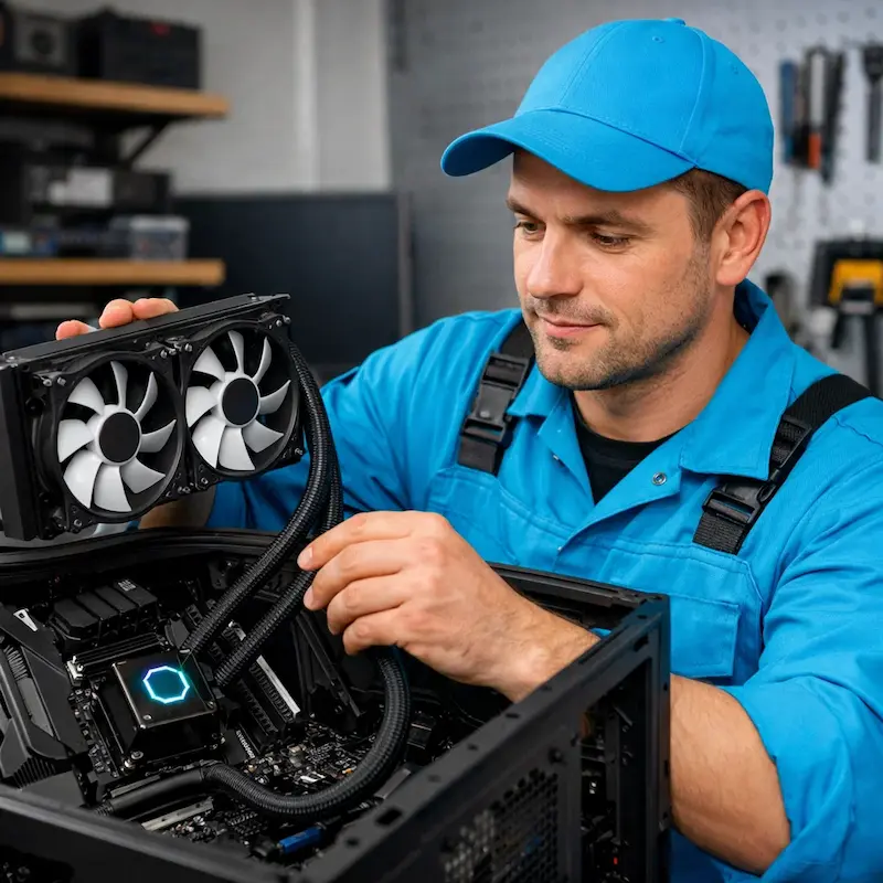 Установка водяного охлаждения на компьютер в Сертолово